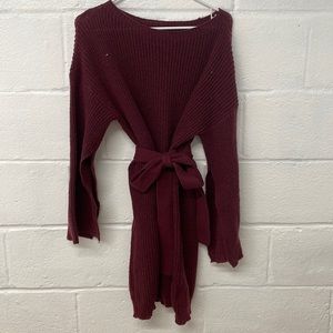 Sweater Dress with Open Sleeves